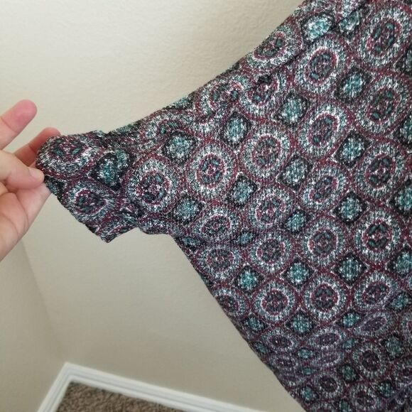 Painted Threads Wine Aztec Open Cardigan Small (2403) - Picture 3 of 6